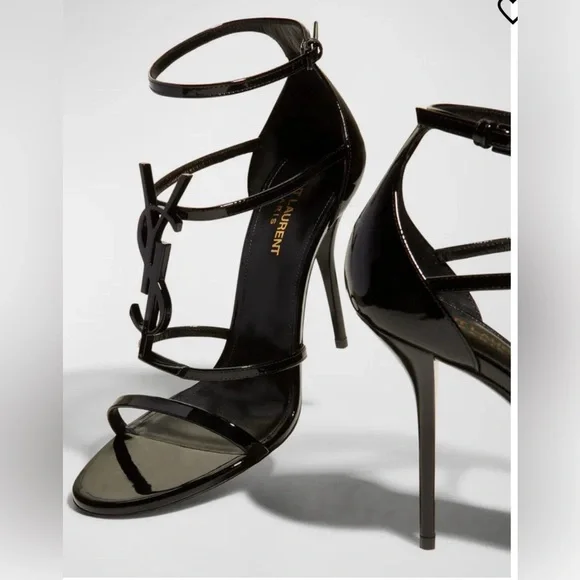 Saint Laurent YSL 100mm Opyum Patent Leather Sandals - Picture 2 of 16
